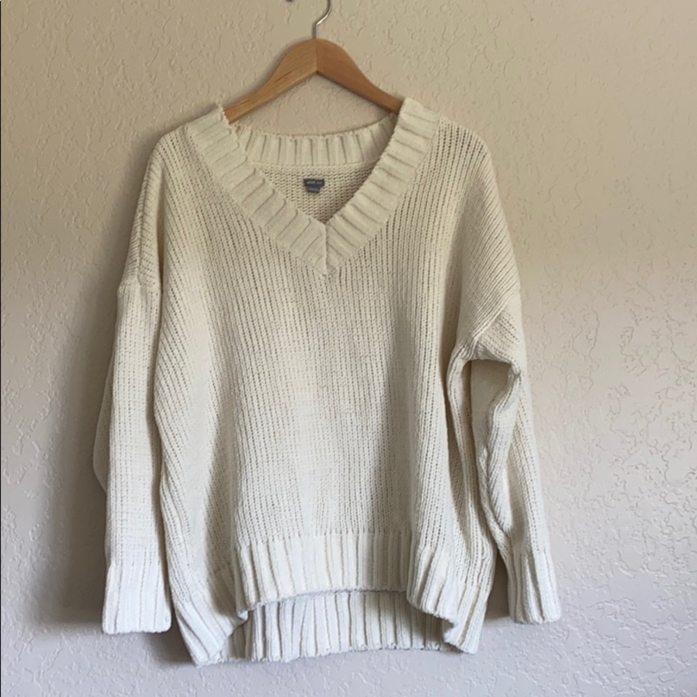 Aerie Chenille Oversized Ivory Sweater